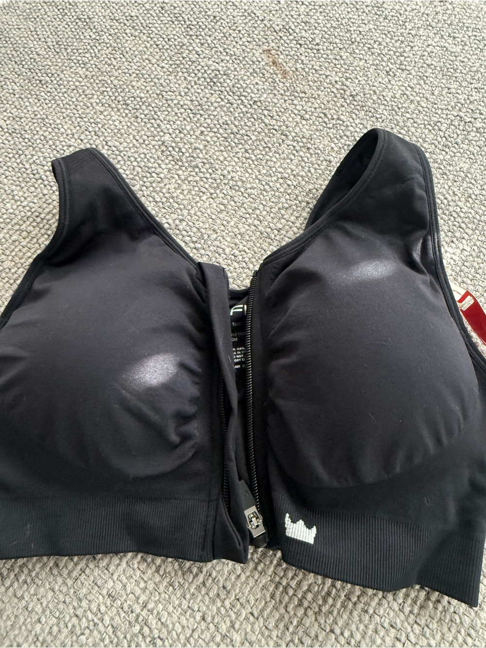 SHEFIT Black Front-Zip Support Sports Bra